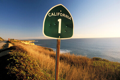 California 1 road sign
