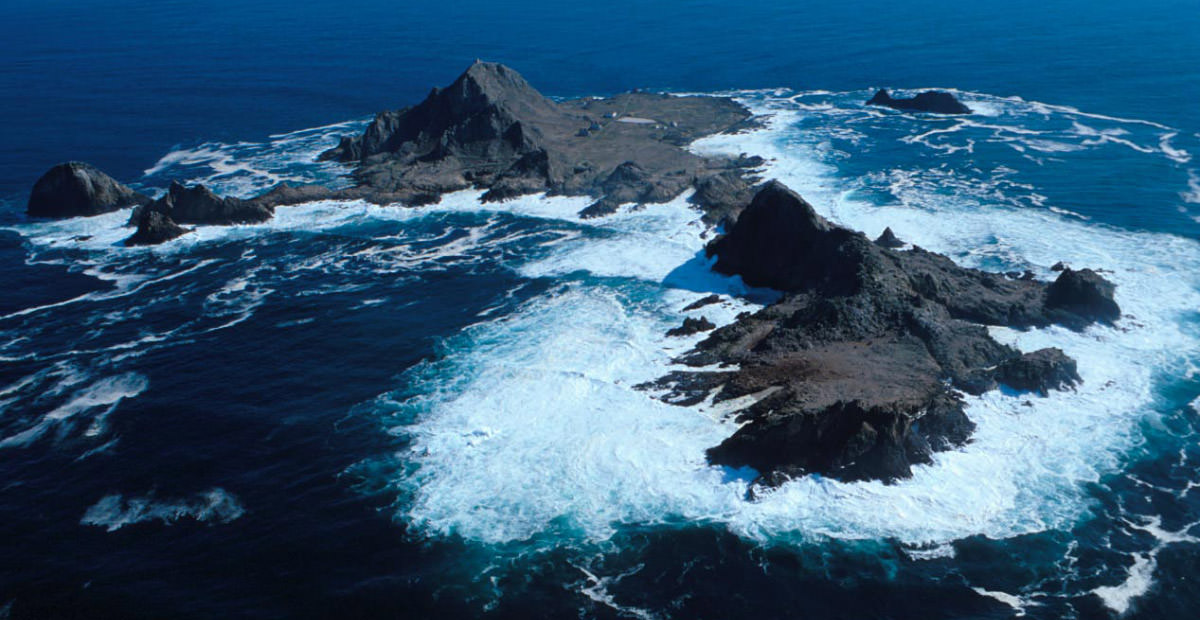 Farallon Islands as seen from above looking down