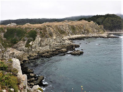 A cliffed coastline