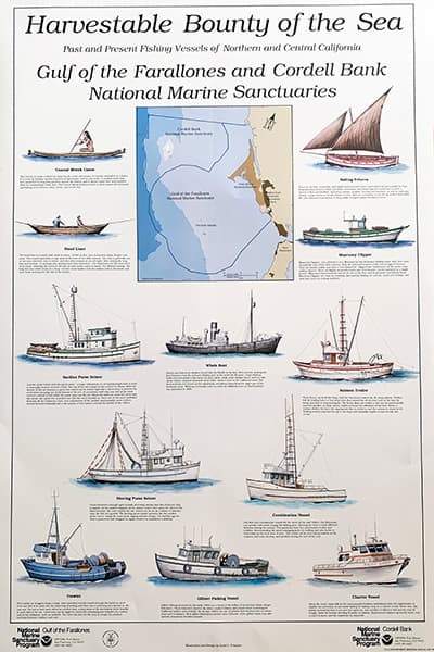 different types of boats that spend time in the sanctuary
