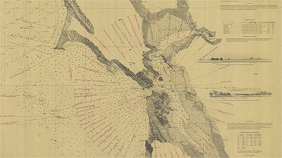 a historic map of the San Francisco Bay and Point Reyes coastline